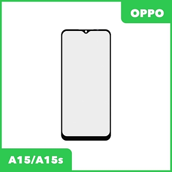 Стекло для переклейки дисплея Oppo A15, A15s, черный