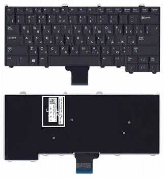 Клавиатура для ноутбука Dell Latitude E7440, черная без подсветки и без указателя