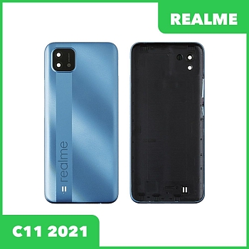 Задняя крышка корпуса для телефона Realme C11 2021, голубая